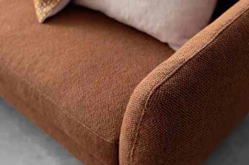 Ecksofa Enna - Longchair links mit 1,75-Sitzer, Stoff, Terracotta