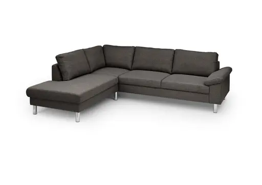 Ecksofa COOL - Ecke links mit 2,5-Sitzer, Stoff, Mocca