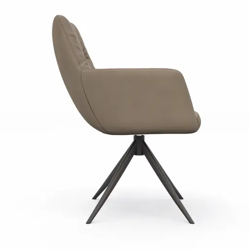 Armlehnstuhl Nashville - drehbar, Leder, Taupe