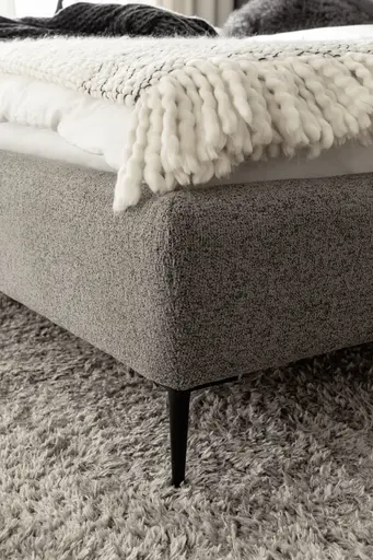 Polsterbett - Liegefläche ca. 180x200 cm, Stoff graublau