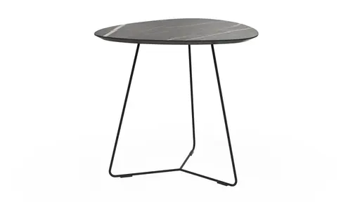 Ecktisch Fano - LBH ca. 59x50x55 cm, HPL, Schwarz Marmoriert