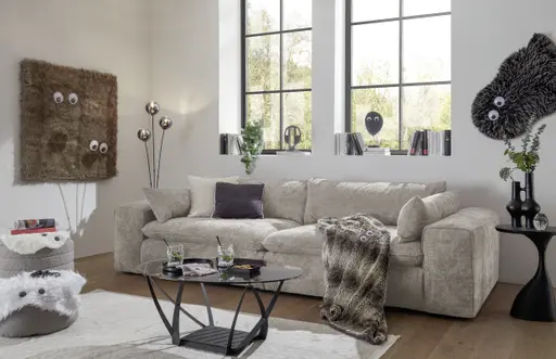 Sofa - 3-Sitzer, Stoff, Natur