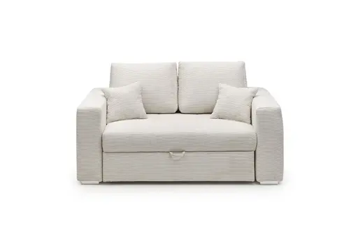 Sofa JORDEN 2 - 2-Sitzer inkl. Schlafftunktion mit Bettkasten, Cord, Beige