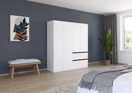 Drehtürenschrank RASA- B ca. 181 cm, Weiß