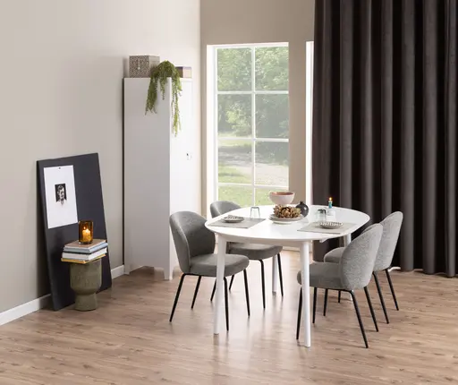 Stuhl ASRA - Stoff, Grau