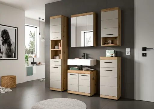 Standschrank - B ca. 37 cm, Evoke Eiche Nachbildung, Kaschmir