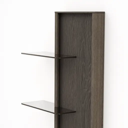 Wandregal Saratoga - rechtsseitig, Buche massiv, silbergrau geölt