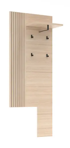 Garderobe - mit Beleuchtung, Riva Eiche Nachbildung, Basalt