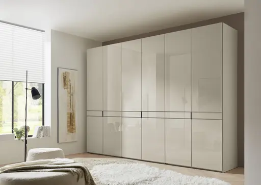 Drehtürenschrank - B ca. 298 cm, Sandglas, Dekor Sand