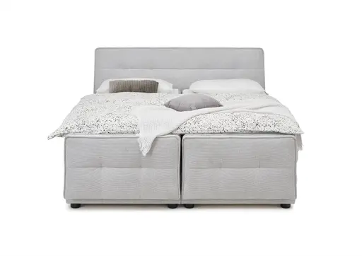 Boxspringbett- Liegefläche ca. 180x200 cm, Stoff, Hellgrau