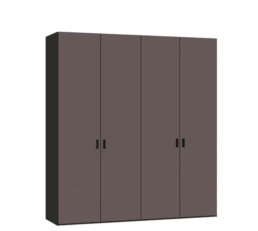 Drehtürenschrank JOIN IT- B ca. 202 cm, Schwarz, Glas, Braun