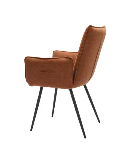 Armlehnstuhl MARCELA - Stoff, Kupfer