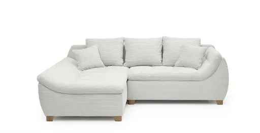Ecksofa JAMILA - 2-Sitzer, Ecke rechts, Stoff, Beige