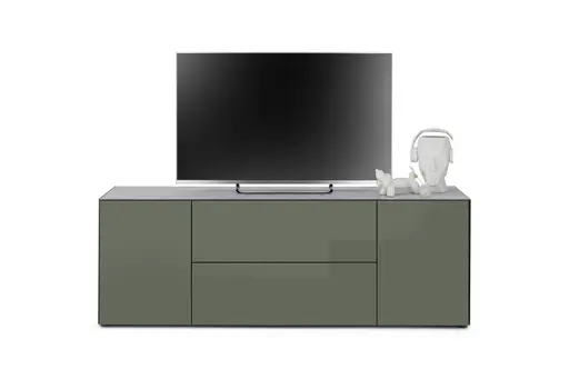 Lowboard - B ca. 181 cm, Olivgrün, Keramikoptik