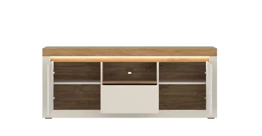 TV-Lowboard - mit Beleuchtung, B ca. 154 cm, Kaschmir, Stone Eiche Nachbildung