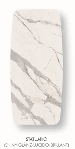 Esstisch Savona - LB ca. 200x100 cm, ausziehbar, Keramik, Weiß, Bootsform