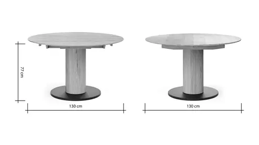 Esstisch 5000 - D ca. 130 cm, ausziehbar, Wildeiche Massiv