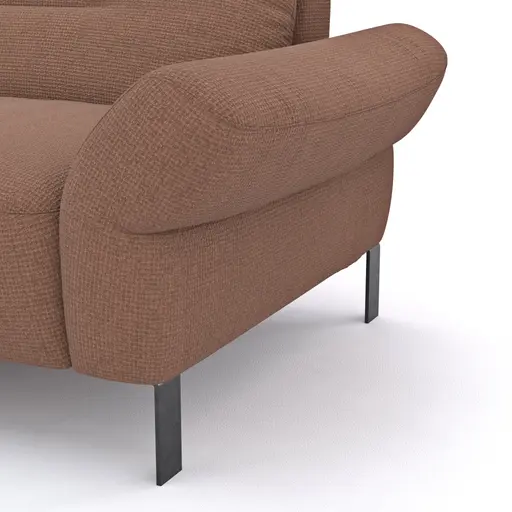 Ecksofa David - Longchair links mit 1,5-Sitzer inkl. Kopfstütze/Armlehne verstellbar, Stoff,  Rost