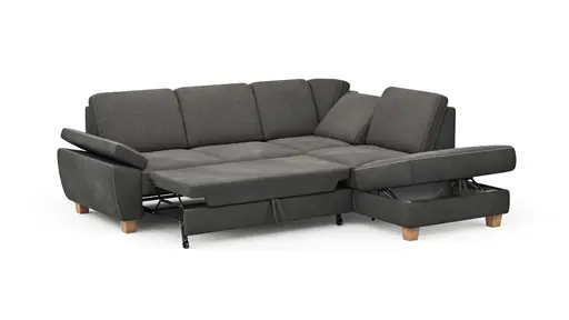 Ecksofa Sommerville - 2,5-Sitzer mit  Ecke rechts, inkl. Schlaffunktion, Relaxfunktion (manuell), Stoff, Anthrazit