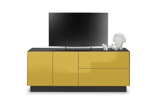 Lowboard - B ca. 181 cm, Goldgelb, Keramikoptik