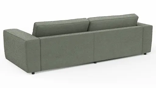 Ecksofa Lilaia - Chaise Longue XL mit 1,5-Sitzer XL rechts, Stoff, Olivgrün