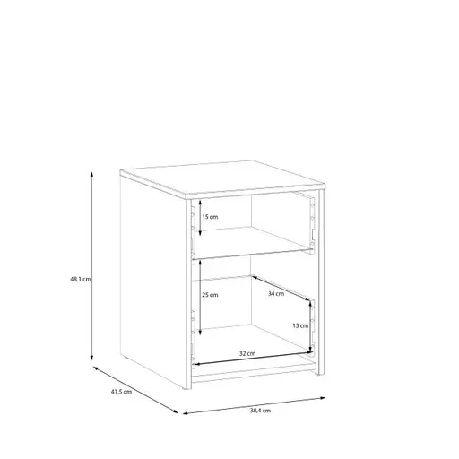 Nachtkonsole FILIPO- Weiß,  Eiche Dekor