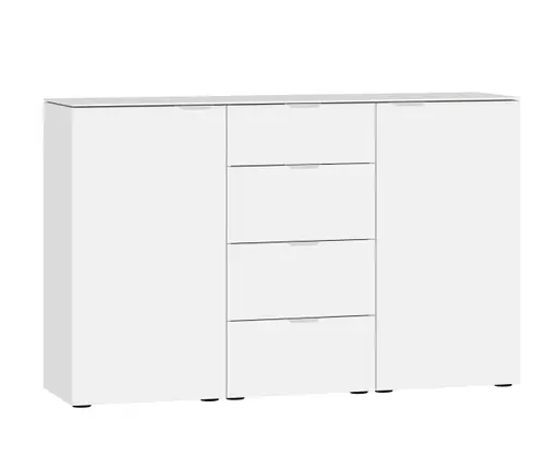 Kommode JOIN IT- Glas, Cremeweiß, Weiß