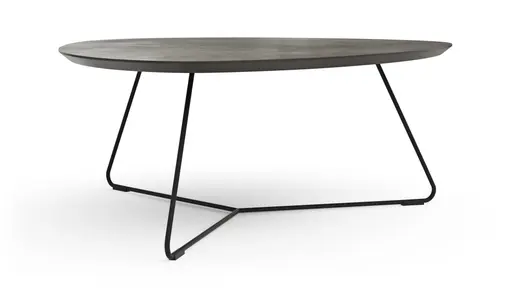 Couchtisch Fano - LBH ca. 87x78x33 cm, HPL Laminat, Graubraun