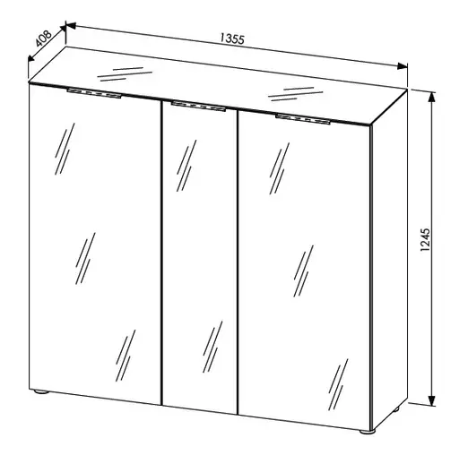 Schuhschrank - B ca. 136 cm, Riva Eiche Nachbildung, Kaschmir