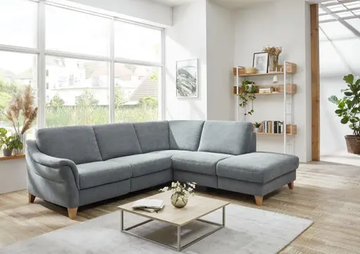 Ecksofa - 2,5-Sitzer mit Ecke rechts, Stoff, Eisengrau