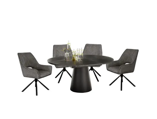 Armlehnstuhl MARESA - drehbar, Stoff, Anthrazit