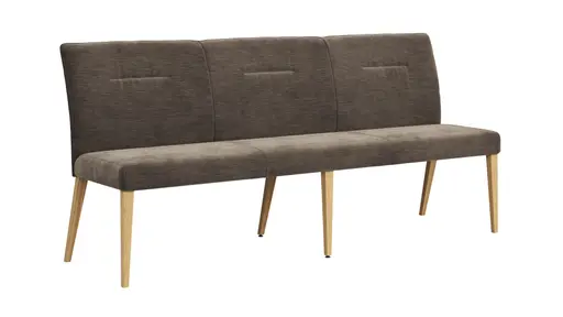 Bank Nashville - Breite ca. 200 cm, Stoff, Dunkelbraun