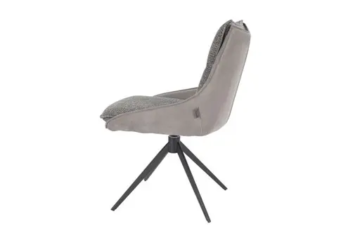Stuhl MANDY - drehbar, Stoff, Graubeige