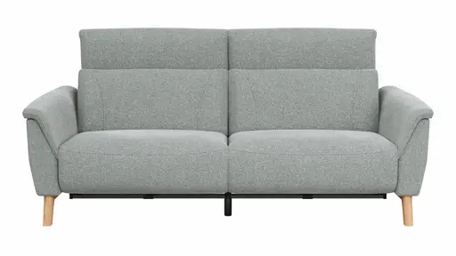 Sofa Nevin - 3-Sitzer, inkl. Relaxfunktion und Kopfteilverstellung (motorisch), Stoff, Silbergrau 