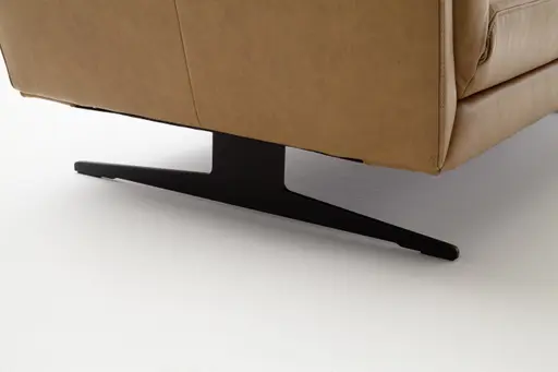 Sofa Tova - 2-Sitzer inkl. Rücken- und Armlehnfunktion, Kufe, Leder, Cognac