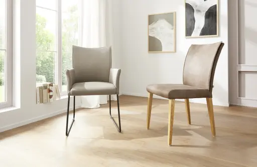 Armlehnstuhl Florea - Leder, Kitt