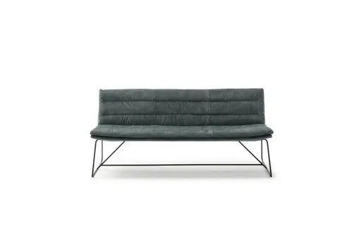 Bank Jukka - B ca. 200 cm, Stoff, Jade, Kufe, Schwarz