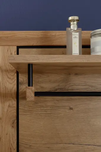 Garderobe - Wildeiche Nachbildung, Wildeiche massiv geölt