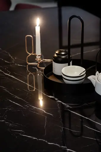 Esstisch Jari - LB ca. 220x95 cm, Keramik, Schwarz