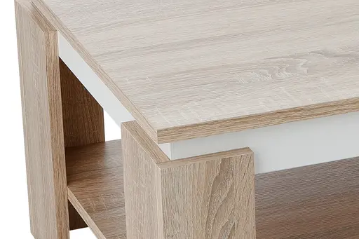 Couchtisch - LB ca. 90x60 cm, Eiche Dekor, Weiß