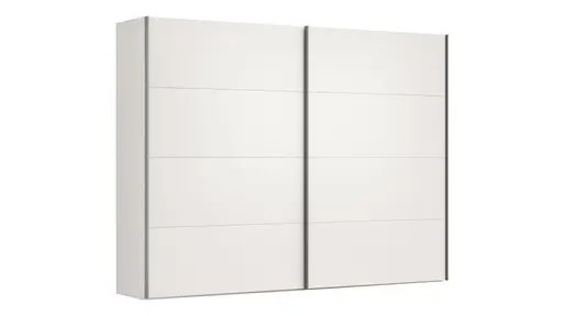 Schwebetürenschrank Viana - B ca. 301 cm, Lack, Weiß