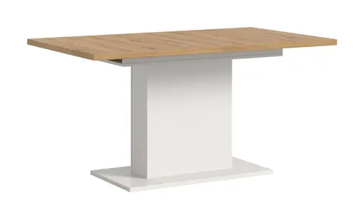 Esstisch - ausziehbar, LB ca. 150x90 cm, Artisan Eiche Nachbildung, Weiß