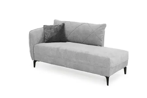 Recamiere JERINA - Stoff, Hellgrau