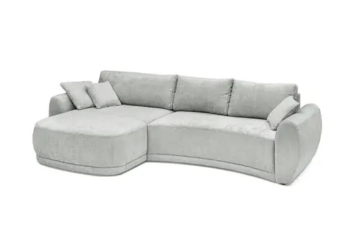 Ecksofa JOSUA - 3-Sitzer, Ecke rechts, Stoff, Hellgrau