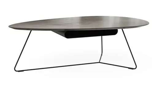 Couchtisch Fano - LBH ca. 121x75x38 cm, HPL Laminat, Graubraun