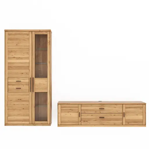 Wohnwand Faro 6.0 -  Wildeiche massiv, geölt