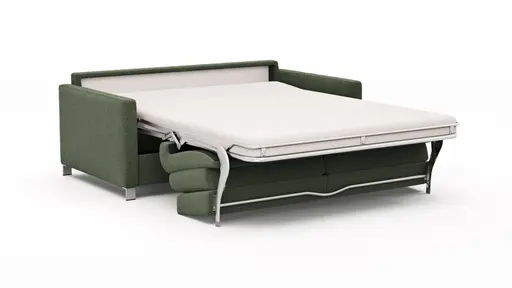 Sofa Nuoro - 2,5-Sitzer inkl. Schlaffunktion, Armlehne schmal, Stoff, Olivgrün