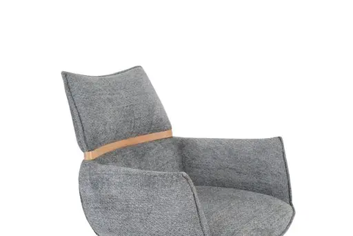 Armlehnstuhl MAROU - drehbar, Stoff, Graublau