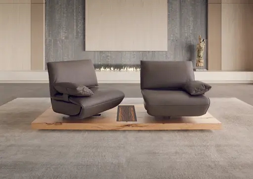 Sofa - 2-Sitzer, Relaxfunktion motorisch, Leder, Dunkelbraun