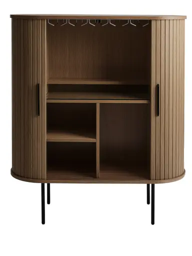 Highboard - B ca. 100 cm, Eiche Furnier, Smoked